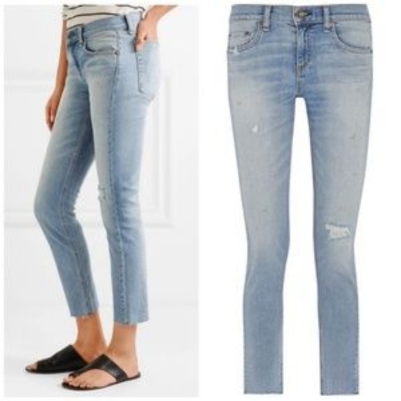 rag & bone Denim - Rag & Bone Lightwash Distressed Torst Dre Capri 28